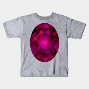 Pink Oval Shape Gemstone Kids T-Shirt